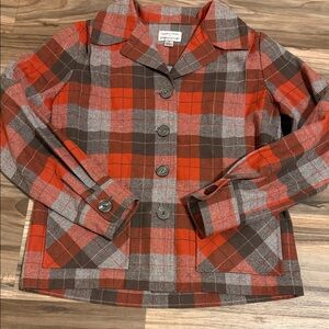 Pendleton 49ers Jacket Women’s Sz. S Red Plaid Wool Button Up Pockets Vintage